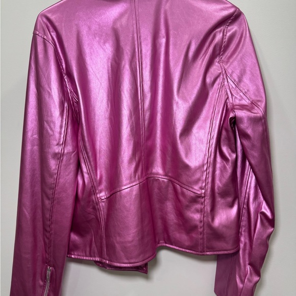 Buddy Love Shiny Pink Leather Jacket - Picture 6 of 7